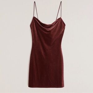 Abercrombie & Fitch Cowl Neck Velvet Mini Dress